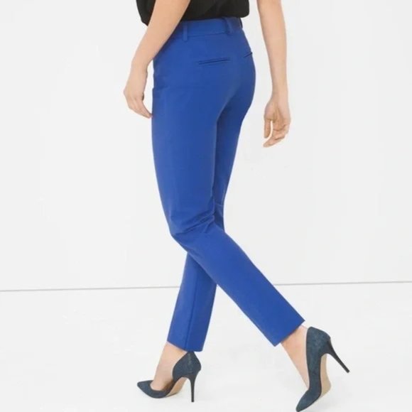WHBM Slim Ankle Pants Blue Sz 8 - Picture 1 of 4